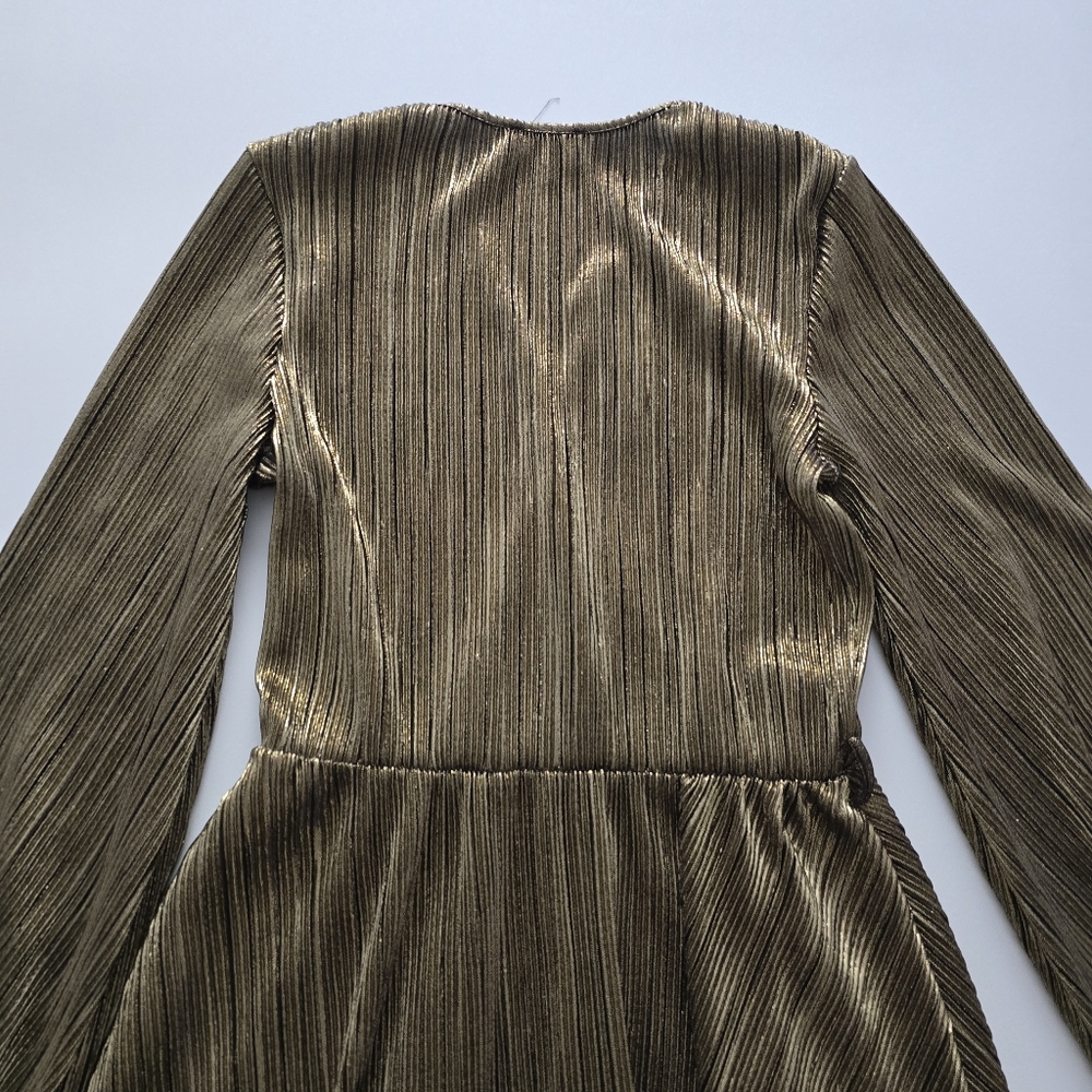 Bardot Belissa Pleat Dress Long sleeves V-neckline Size 8 - Picture 10 of 13